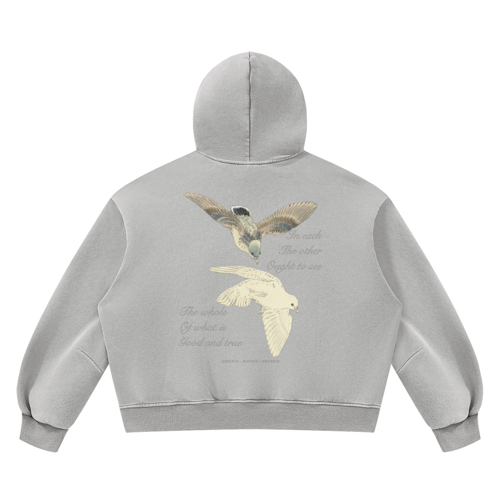 REVERIE Vintage Wash Boxy Fleece Hoodie