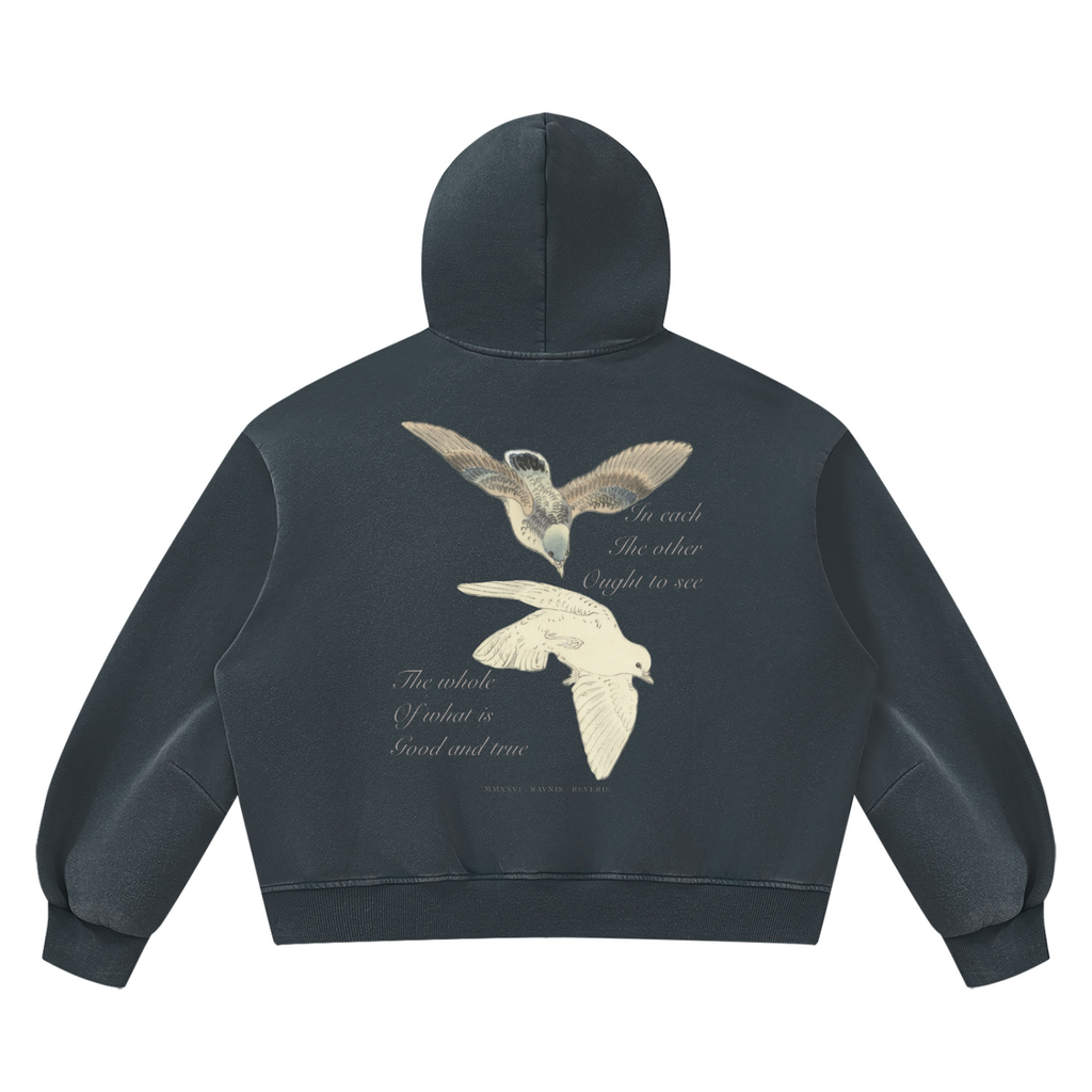 REVERIE Vintage Wash Boxy Fleece Hoodie